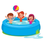 Children enjoying a swimming lesson
