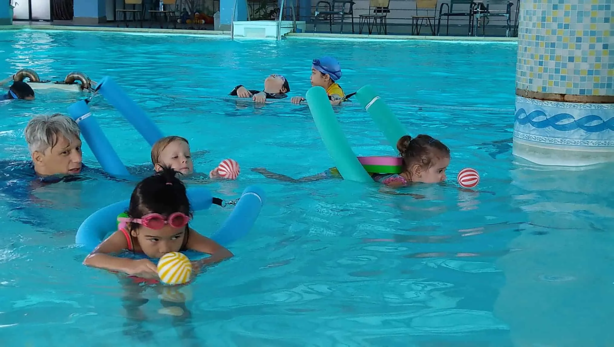 Indoor swimming lesson in Hanoi